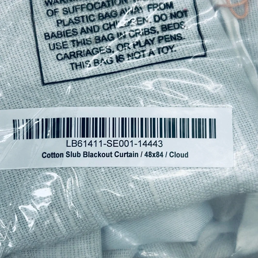 NWT QUINCE Set Of 2 48x84 Cotton Slub Room Darkening Curtains Cloud 6510 - Picture 10 of 12
